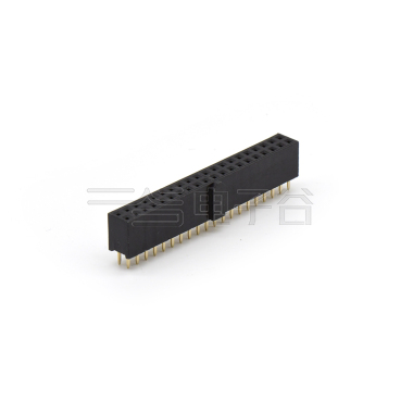 Pitch 2.54mm 180 双排 DIP Y型排母H8.5W6.0 PC 3.2带凸2X20P黑色PBT镀全金G/F